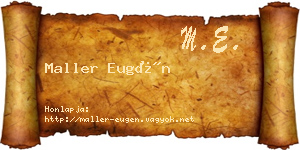 Maller Eugén névjegykártya